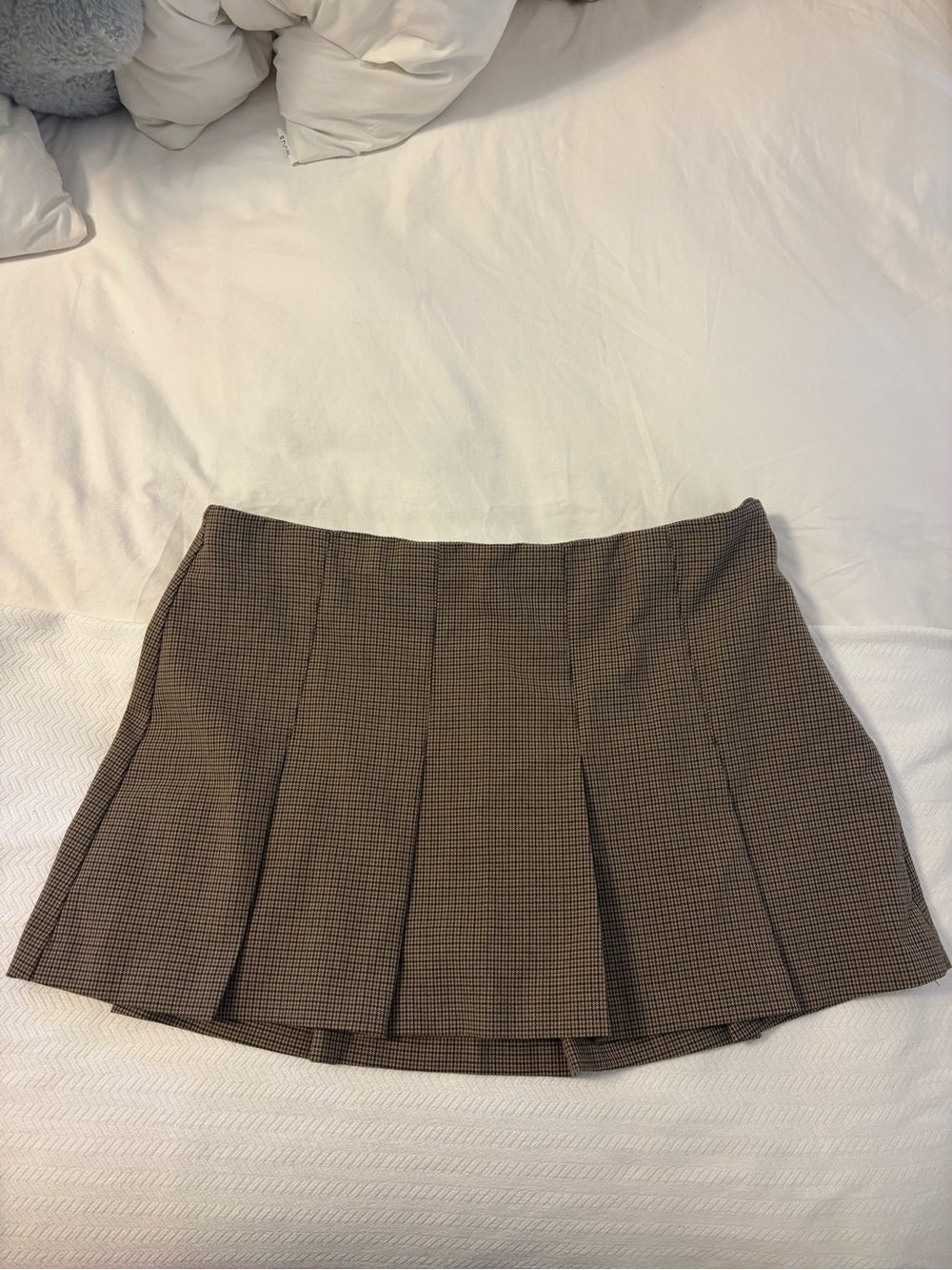 NWT Abercrombie plaid houndstooth pleated miniskirt size medium